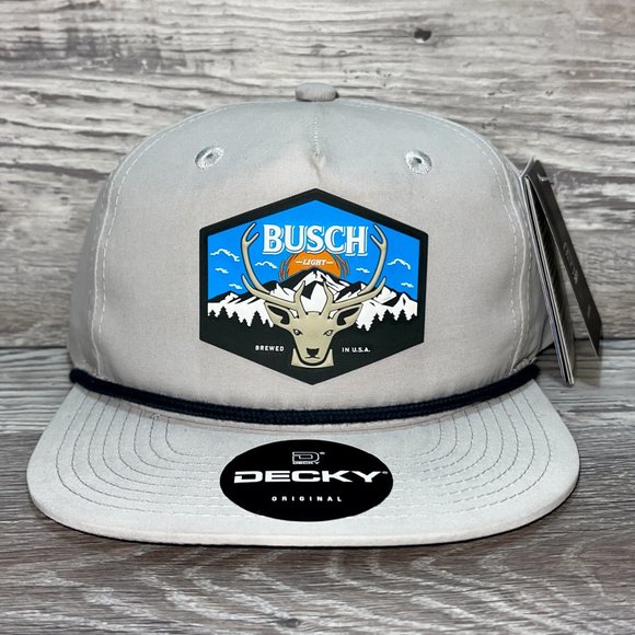 Busch Light Mountain Escape 3D Classic Rope Hat- Grey/ Charcoal - Picture 1 of 4